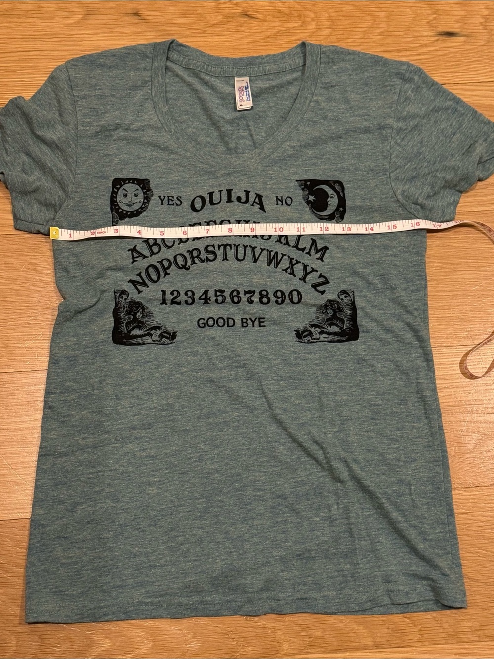 Ouija Board Tee XL women’s teal/blue gray heather